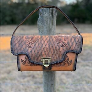 Vintage Hand Tooled Leather Purse